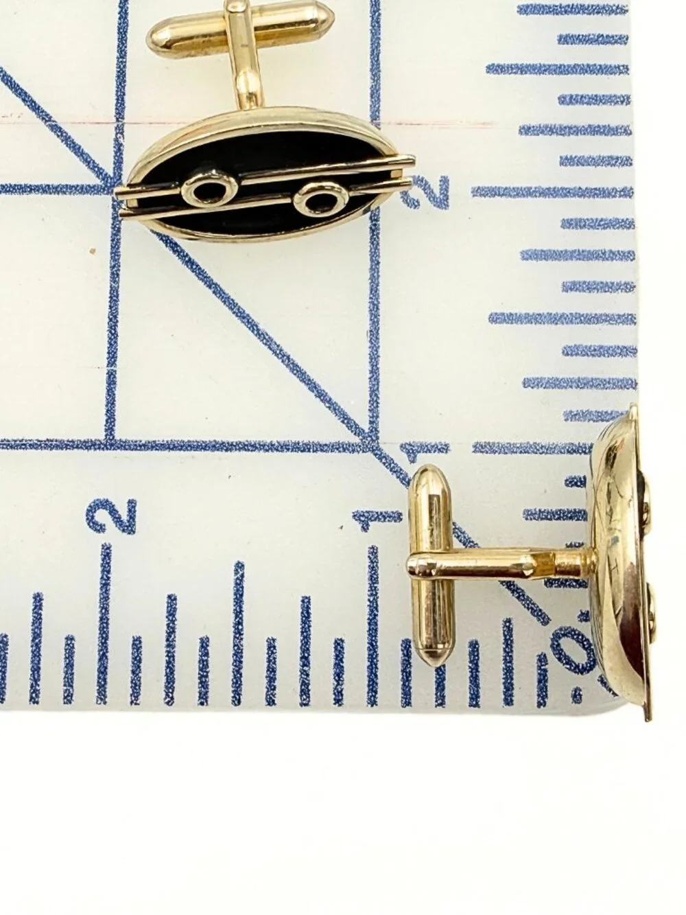Swank Signed Art Deco MCM Asymmetrical Linear Abstract Overlay Cufflinks